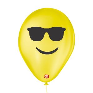 balão personalizado látex emoji óculos escuros
