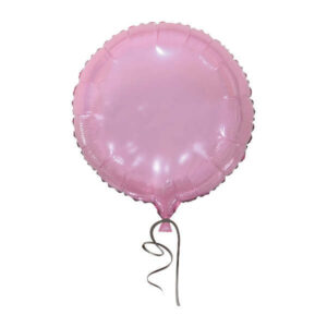 balão metalizado FOIL redondo bola rosa claro 18 polegadas