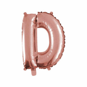 balão metalizado FOIL rosê 16 polegadas letra D