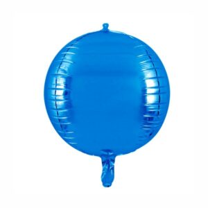 balão metalizado foil azul claro esfera 4d bola 55cm