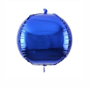 balão metalizado foil azul esfera 4d bola 55cm