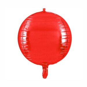 balão metalizado foil vermelho esfera 4d bola 55cm