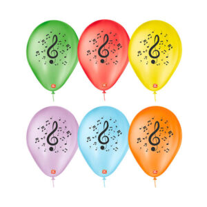 balões látex personalizados notas musicais