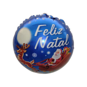 balão metalizado redondo foil temático feliz natal