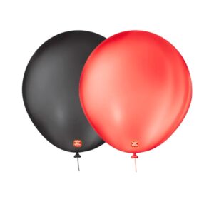 combo balões látex lisos são roque liso n8 preto e vermelho