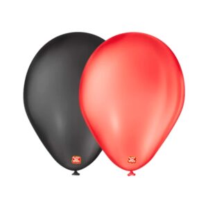 combo balões látex são roque lisos n7 vermelho e preto