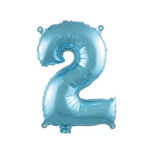 Balao Metalizado FOIL Azul Claro 16 Polegadas numero 2