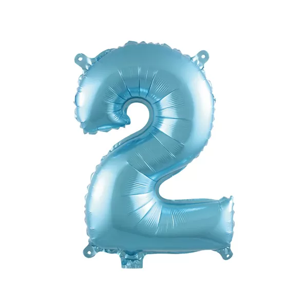 Balao Metalizado FOIL Azul Claro 16 Polegadas numero 2