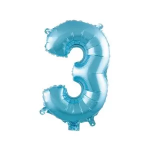 Balao Metalizado FOIL Azul Claro 16 Polegadas numero 3