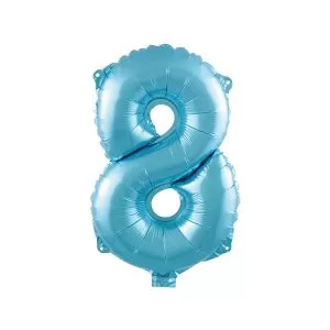 Balao Metalizado FOIL Azul Claro 16 Polegadas numero 8