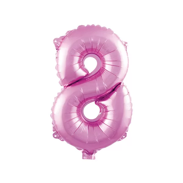 Balao Metalizado FOIL Rosa Claro 16 Polegadas numero 8