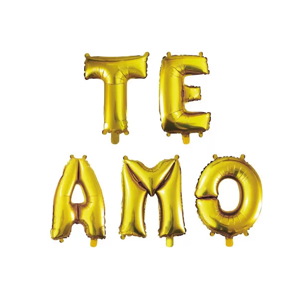 balão metalizado FOIL 16 polegadas TE AMO dourado