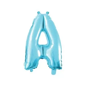 Balao Metalizado FOIL Azul Claro 16 Polegadas letra A