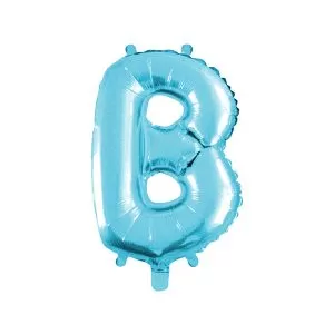 Balao Metalizado FOIL Azul Claro 16 Polegadas letra B