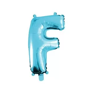 Balao Metalizado FOIL Azul Claro 16 Polegadas letra F