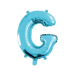 Balao Metalizado FOIL Azul Claro 16 Polegadas letra G