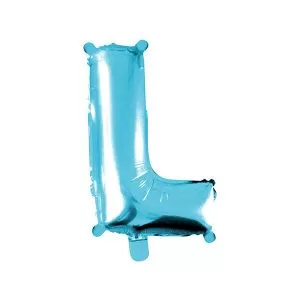 Balao Metalizado FOIL Azul Claro 16 Polegadas letra L