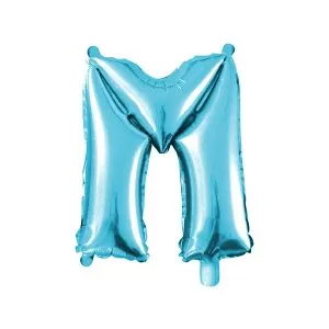 Balao Metalizado FOIL Azul Claro 16 Polegadas letra M