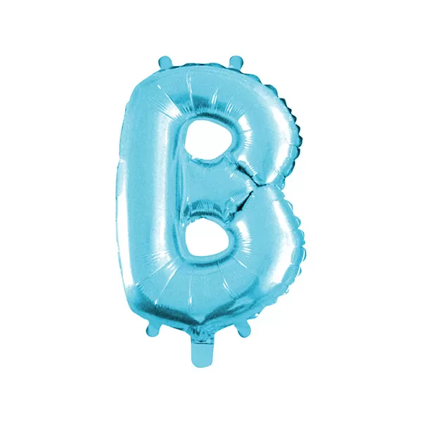 Balao Metalizado FOIL Azul Claro 30 Polegadas letra B