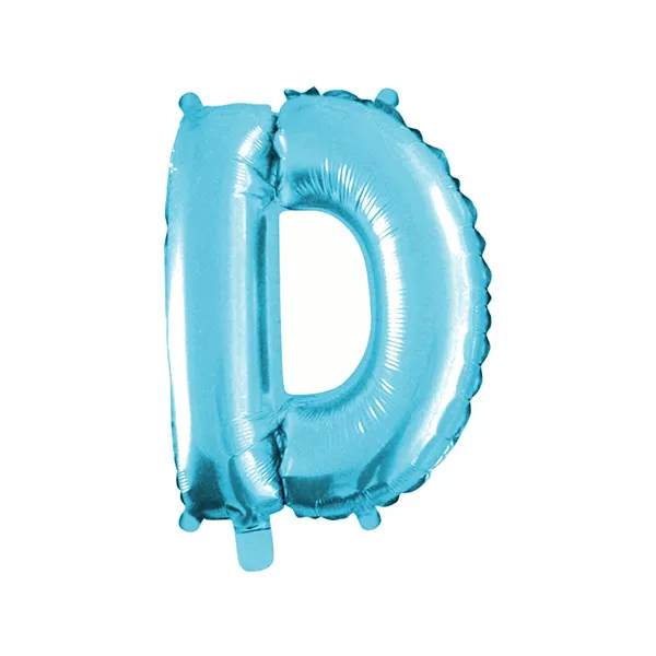 Balao Metalizado FOIL Azul Claro 30 Polegadas letra D