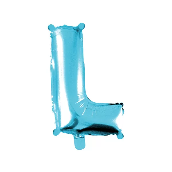 Balao Metalizado FOIL Azul Claro 30 Polegadas letra L