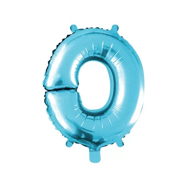 Balao Metalizado FOIL Azul Claro 30 Polegadas letra O