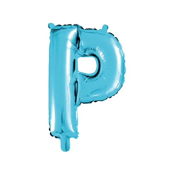 Balao Metalizado FOIL Azul Claro 30 Polegadas letra P