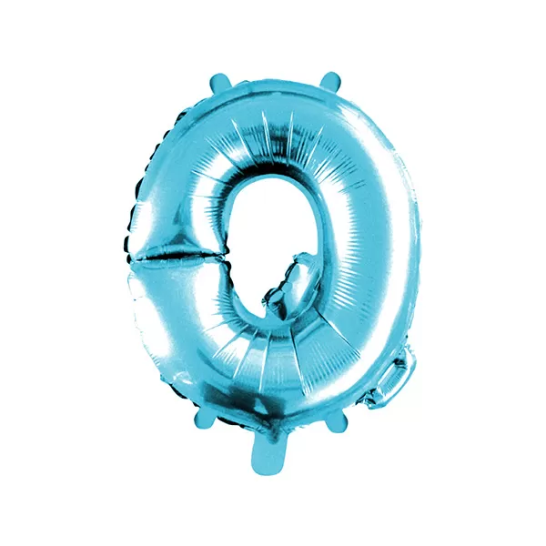 Balao Metalizado FOIL Azul Claro 30 Polegadas letra Q
