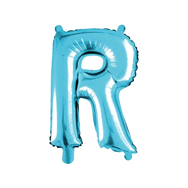 Balao Metalizado FOIL Azul Claro 30 Polegadas letra R