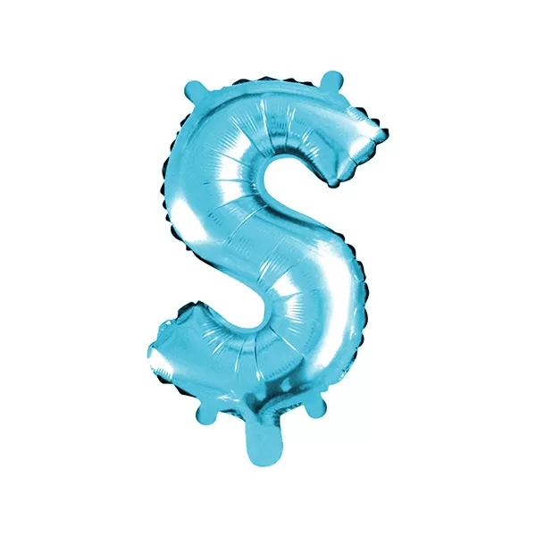 Balao Metalizado FOIL Azul Claro 30 Polegadas letra S