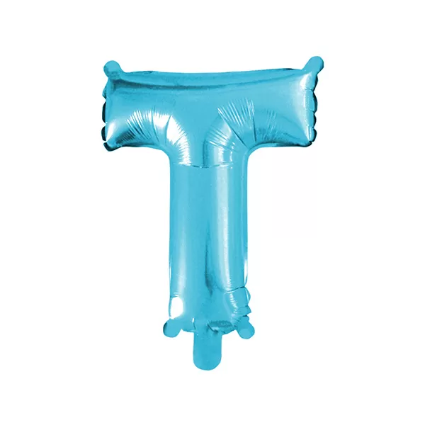 Balao Metalizado FOIL Azul Claro 30 Polegadas letra T