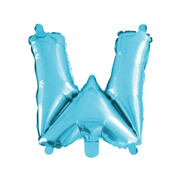 Balao Metalizado FOIL Azul Claro 30 Polegadas letra W