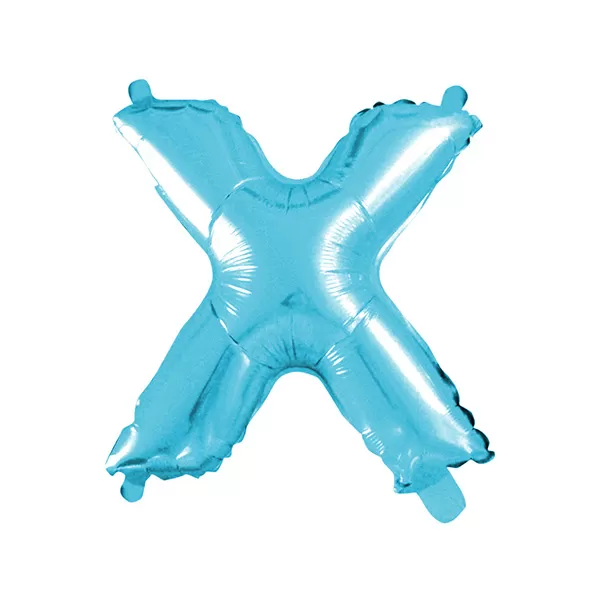 Balao Metalizado FOIL Azul Claro 30 Polegadas letra X