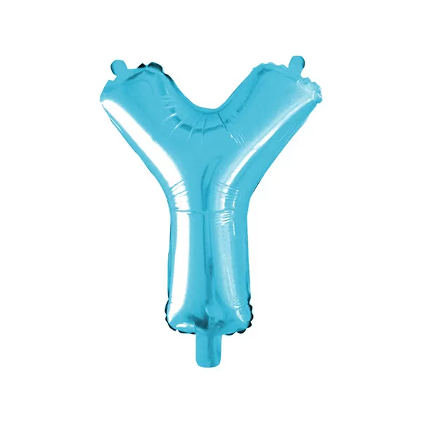 Balao Metalizado FOIL Azul Claro 30 Polegadas letra Y