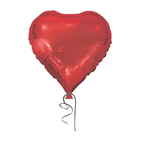Balao Metalizado FOIL Vermelho 18 Polegadas Coração