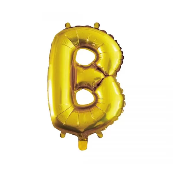 Balao Metalizado FOIL Dourado 16 Polegadas letra B