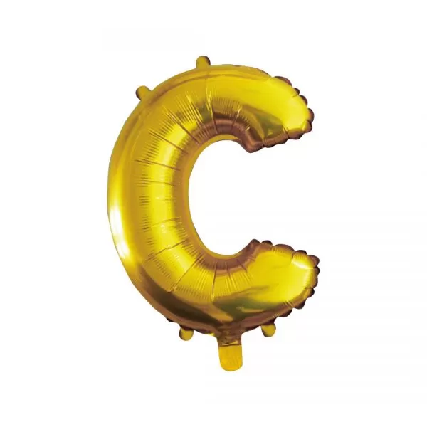Balao Metalizado FOIL Dourado 16 Polegadas letra C