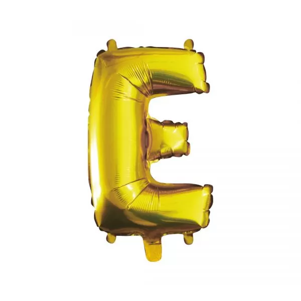 Balao Metalizado FOIL Dourado 16 Polegadas letra E
