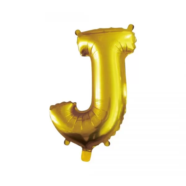 Balao Metalizado FOIL Dourado 16 Polegadas letra J
