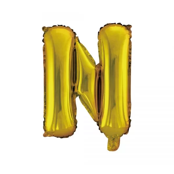 Balao Metalizado FOIL Dourado 16 Polegadas letra N