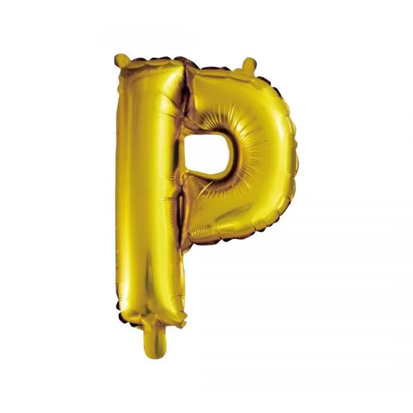 Balao Metalizado FOIL Dourado 16 Polegadas letra P