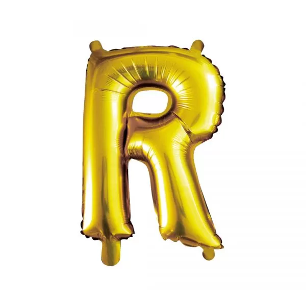 Balao Metalizado FOIL Dourado 16 Polegadas letra R