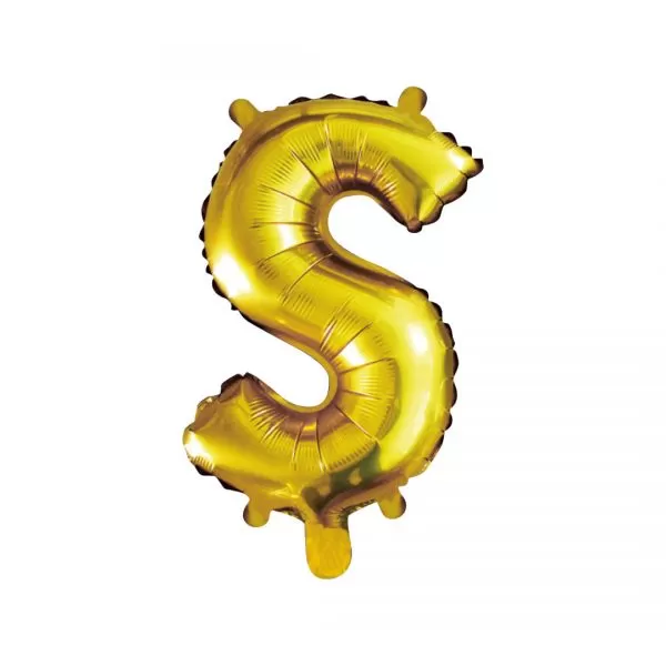 Balao Metalizado FOIL Dourado 16 Polegadas letra S