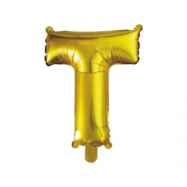 Balao Metalizado FOIL Dourado 16 Polegadas letra T
