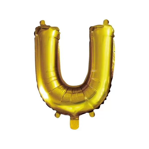 Balao Metalizado FOIL Dourado 16 Polegadas letra U