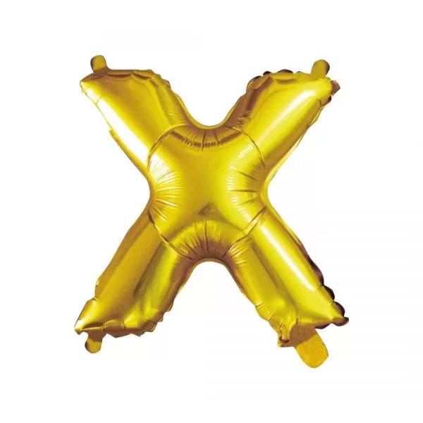 Balao Metalizado FOIL Dourado 16 Polegadas letra X