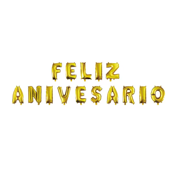 Balão Metalizado FOIL Dourado 16 Polegadas FELIZ ANIVERSÁRIO