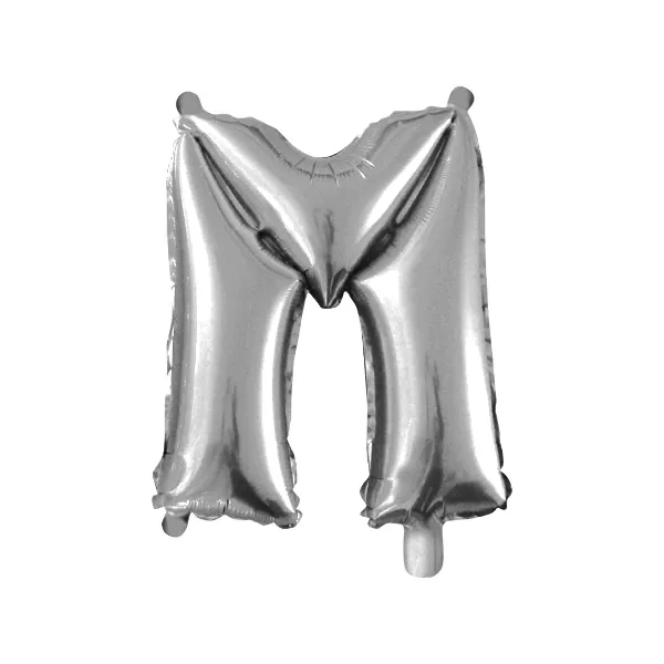 Balao Metalizado FOIL Prateado 16 Polegadas letra M