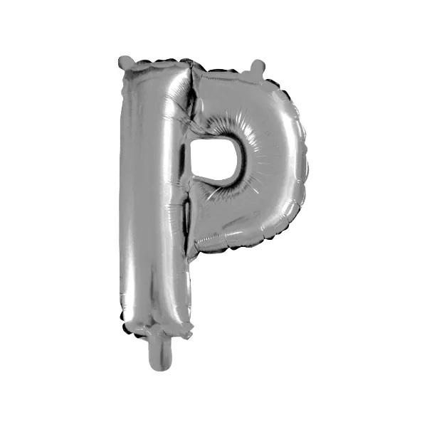 Balao Metalizado FOIL Prateado 16 Polegadas letra P
