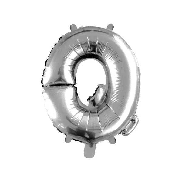 Balao Metalizado FOIL Prateado 16 Polegadas letra Q